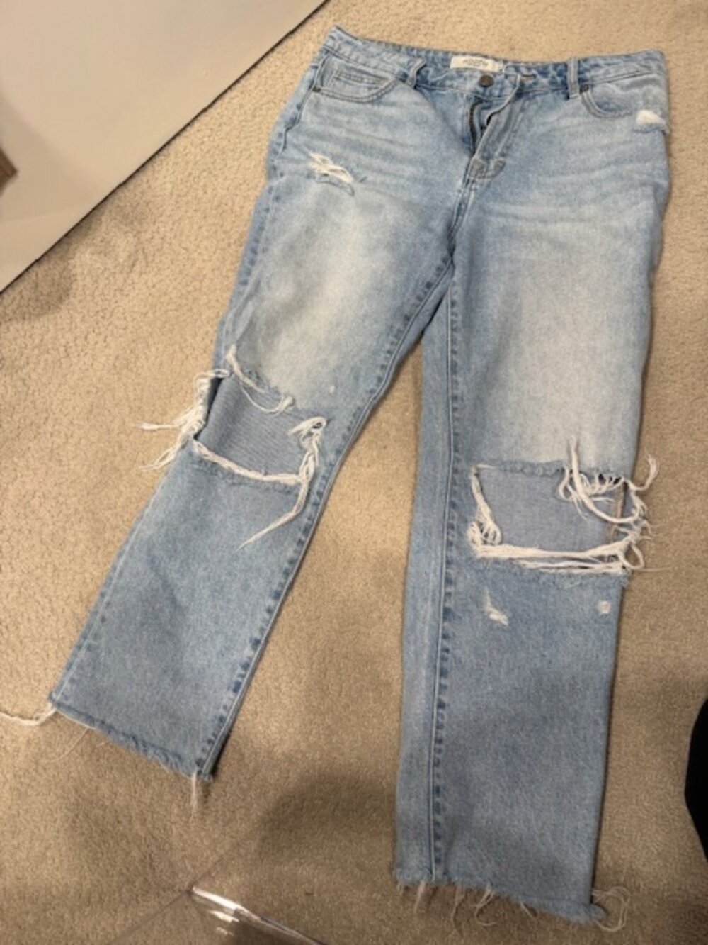 Blue Jeans with Knee Rips